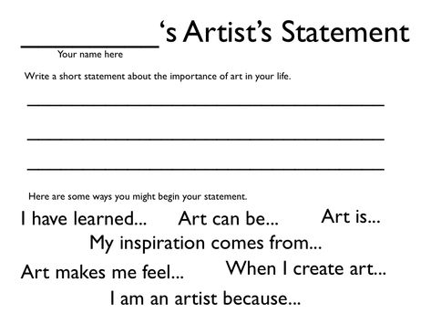 Category: Artist Statement - Dryden Art Artist Statement Template, Art Rubric, Art Critique, Art Handouts, Words Art, Importance Of Art, Art Criticism, Art Worksheets, Statement Template