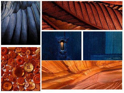 Royal Blue And Copper Color Palette, Teraccota And Blue, Cobalt Blue And Brown Color Palette, Rust Color Palette Outfit, Burnt Orange Complimentary Colors, Rust Blue Color Palette, Burnt Orange Color Combinations, Navy And Burnt Orange Bedroom, Colors That Go With Burnt Orange