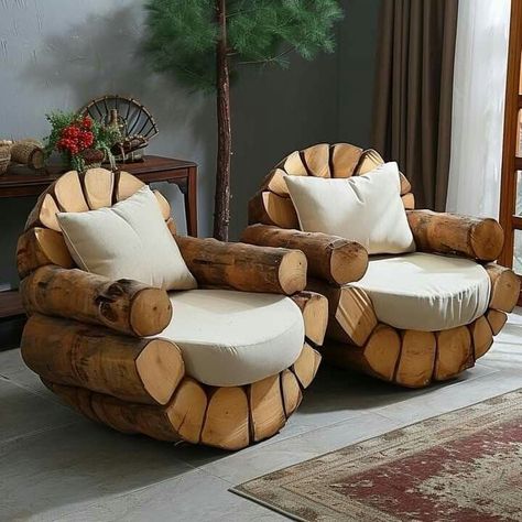 Unique Furniture Design, Diy Projektit, Log Furniture, Tables Diy, Beautiful Sofas, Diy Cardboard Furniture, Funky Painted Furniture, Diy Wood Projects Furniture, Diy Furniture Table