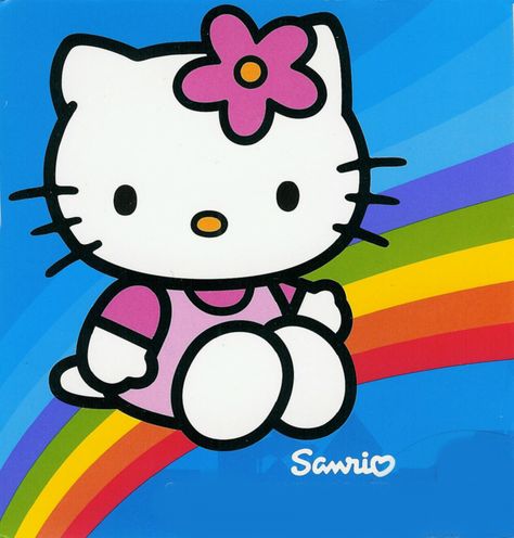 Hello Kitty Rainbow Hello Kitty Sitting, Hello Kitty Rainbow, Sanrio Collection, Hello Sanrio, Happy New Year Wallpaper, Kitty Clothes, Hello Kitty Images, Hello Kitty Clothes, Kitty Images