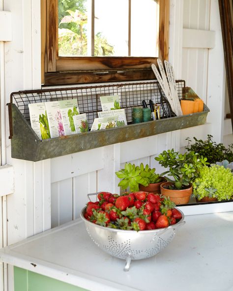 Mount a Basket Potting Shed Organization, Garden Arbor Ideas, Patio Furniture Cushion Storage, Shed Organization Ideas, Garage Hanging Storage, Retaining Wall Ideas, Diy Retaining Wall, Arbor Ideas, Garage Wall Storage