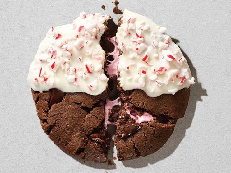 Peppermint Crunch Stuffed Cookies | Hy-Vee Festive Christmas Cookies, Cookies Peppermint, Corn Cookies, Peppermint Crunch, Stuffed Cookies, Festive Recipes, Marshmallow Cookies, Butter Caramel, Reindeer Cookies