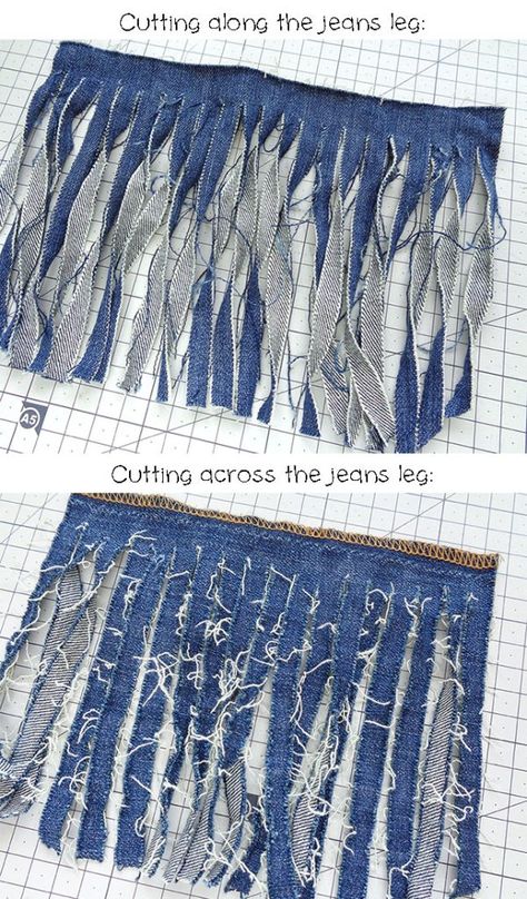 Denim Accessories Ideas, How To Make Denim Fringe, Diy Fringe Purse, Diy Denim Fringe, Denim Diy Projects, Diy Jean Purse, Diy Denim Purse, Jeans Bags Ideas, Diy Jean Bag