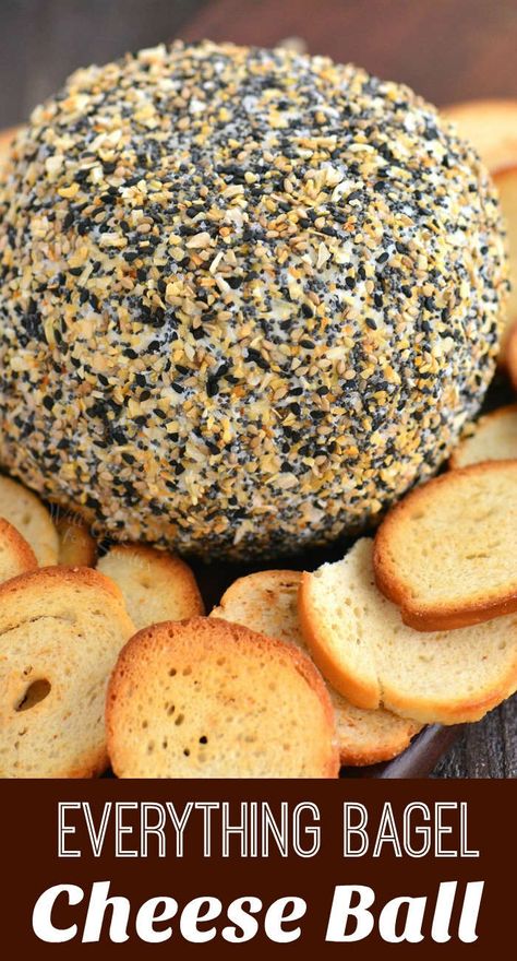 everything bagel cheese ball with bagel chips Everything Bagel Cheese Ball, Homemade Everything, Cheese Ball Recipes Easy, Cheddar Cheese Ball, Will Cook For Smiles, Epicure Recipes, Bagel Chips, Classic Appetizers, Bagel Seasoning