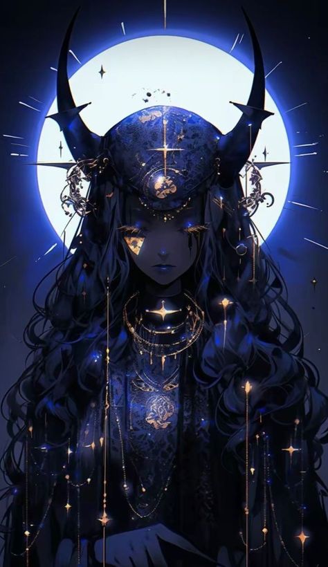 Female Character Design Beautiful, Black Moon Goddess, Witchy Affirmations, God Of Night, Dark Priest, Night Goddess, Cosmic Entity, الفن الرقمي, Goth Witch