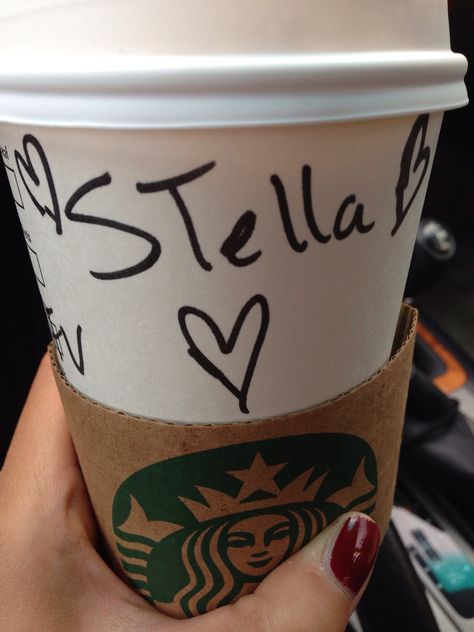 Hi my name is Stella and I'm a Starbucks addict! Stella Name, Planners Aesthetic, Starbucks Name, Aesthetic Names, Starbucks Hot, Starbucks Cups, Error 404, My Name Is, Hot Coffee