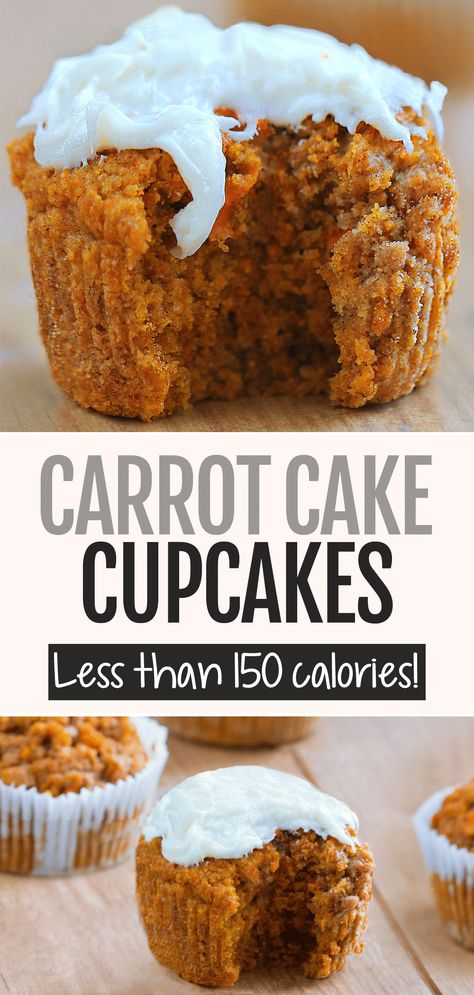 Secretly Healthy Carrot Cake Cupcake Recipe Vegan Carrot Cake Cupcakes, Healthy Carrot Cake Muffins, Brownie Ideas, Healthy Carrot Cake, Low Fat Desserts, Healthy Cupcakes, Carrot Cakes, Biscuits Diététiques, Cake Light