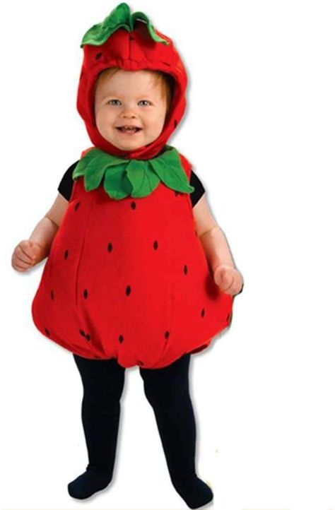 Amazon.com: Rubie's Deluxe Baby Berry Cute Costume - Toddler (1- 2 Years): Clothing Cute Toddler Costumes, Strawberry Costume, Halloween Romper, Baby Kostüm, Baby First Halloween, Toddler Costumes, Toddler Halloween, Halloween Fancy Dress