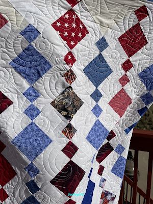 Chandelier Quilts, Qov Quilts, Chandelier Quilt, Blue Quilt Patterns, Blue Quilt, Patriotic Quilts, Quilt Of Valor, Red Quilts, Memory Quilt