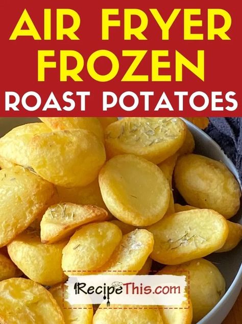 Air Fryer Frozen Roast Potatoes. A delicious air fryer side dish, roast potatoes cooked from frozen in the air fryer are truly crispy and piping hot in the centre.#airfryer #airfryerrecipes #airfryerfrozen #airfryerpotatoes #airfryerroastpotatoes Healthy Scalloped Potatoes, Frozen Roast, Potatoes In Air Fryer, Air Fryer Roast, Air Fryer Fish, Oven Roasted Potatoes, Frozen Potatoes, Frozen French Fries, Roasted Potato Recipes