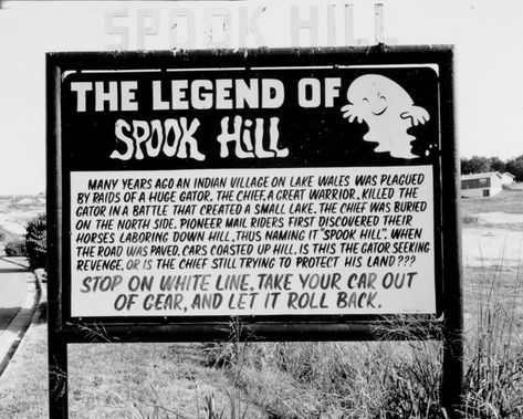 Florida Memory • The Legend of Spook Hill Lake Wales Florida, Florida Pictures, Florida Attractions, Records Management, Lakeland Florida, Polk County, Small Lake, The Supernatural, Roadside Attractions