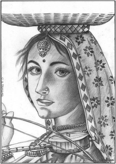 .. Rajasthani Art Pencil Sketch, Portrait Sketches Easy, Best Sketches Pencil Drawings, Pencil Portrait Drawing Easy, Portrait Art Pencil Sketch, Sketches Pencil Creative, Skecting Ideas, Pencil Sketching Ideas, Google Halloween