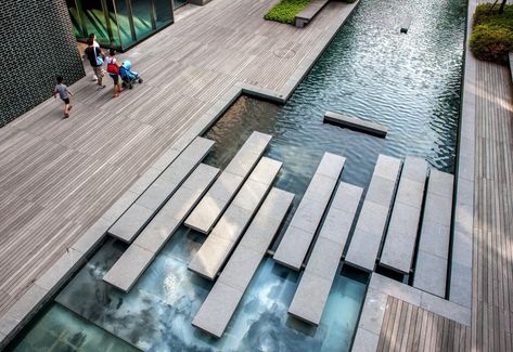 Songdo Canal Walk - KPF Incheon Korea, Villa Architecture, Water Architecture, Taman Air, Landscape And Urbanism, Landscape Architecture Design, Landscape Designs, Urban Furniture, Architecture Design Concept