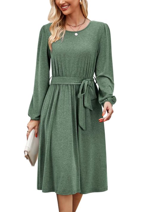 PRICES MAY VARY. FALL DRESSES FOR WOMEN 2024: Long sleeve dress for women adopts soft, stretchy and lightweight fabric, comfortable to wear all day. WEDDING GUEST DRESSES FOR WOMEN FALL: Long sleeve dress/ women's casual dresses/ dress with pockets/ flowy dresses for women/ elastic waist/ crew neck/ a line dresses for women/ tie waist dres/ long sleeve midi dress/ midi dresses for women/ modest dresses for women/ homecoming dresses/ belted dress/ fall wedding guest dresses/ winter dress/ spring A Line Dresses For Women, Wedding Guest Dresses Winter, Long Sleeve Dress Casual, Wedding Guest Dresses For Women, Fall Wedding Guest Dresses, Sleeve Dress Casual, Fall Dresses For Women, Modest Dresses For Women, Womens Winter Dresses