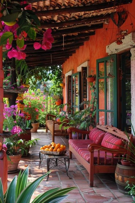 Spanish Villa Home Exterior, Modern Mexican Living Room, Old Mexican House, Mexican Style House, Dorm Vibes, Mexican Style Homes, Mexican House, Hacienda Style Homes, Spanish Decor