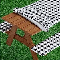 Picnic Table Decor, Picnic Table Cover, Picnic Table Covers, Picnic Table Bench, Flannel Fits, Picnic Tablecloth, Bench Seat Covers, Fitted Tablecloths, Bench Covers