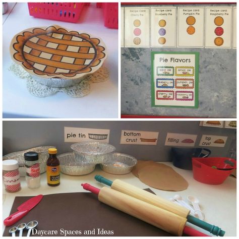 Picture Preschool Pie Shop Dramatic Play, Pie Shop Dramatic Play, Pie Dramatic Play, Thanksgiving Dramatic Play, Making Play Dough, Printable Dramatic Play, Dramatic Play Centers Preschool, Prek Thanksgiving, Fresh Apple Pie