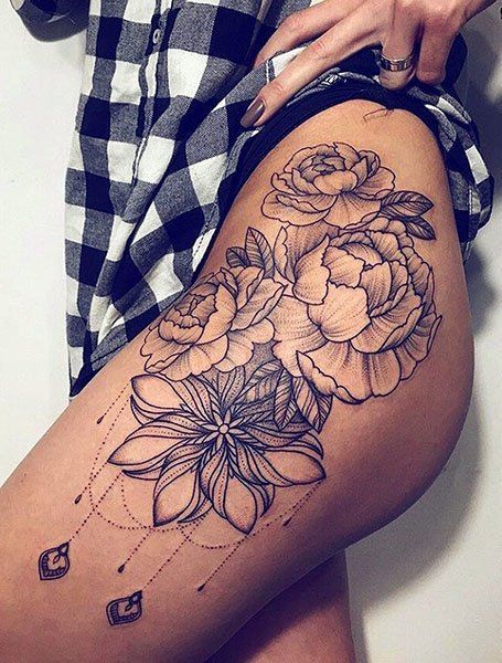 Looking for some tattoo inspiration? #tattoo #ink #art #tattooart #inspiration #design #idea #inkedgirl Hip Tattoos For Girls, Thigh Piece Tattoos, Flower Hip Tattoos, Tattoo Fe, Classy Tattoos For Women, Upper Thigh Tattoos, Hip Tattoo Designs, Rare Tattoos, Hip Thigh Tattoos