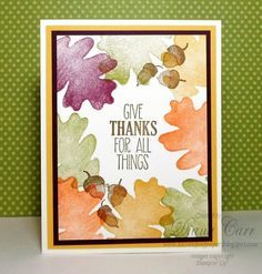 Stampin Up For All Things, Fall Card Ideas, Thanksgiving Cards Handmade, Hello Honey, Vintage Leaves, Autumn Cards, Thanksgiving Card, Leaf Cards, Fall And Thanksgiving