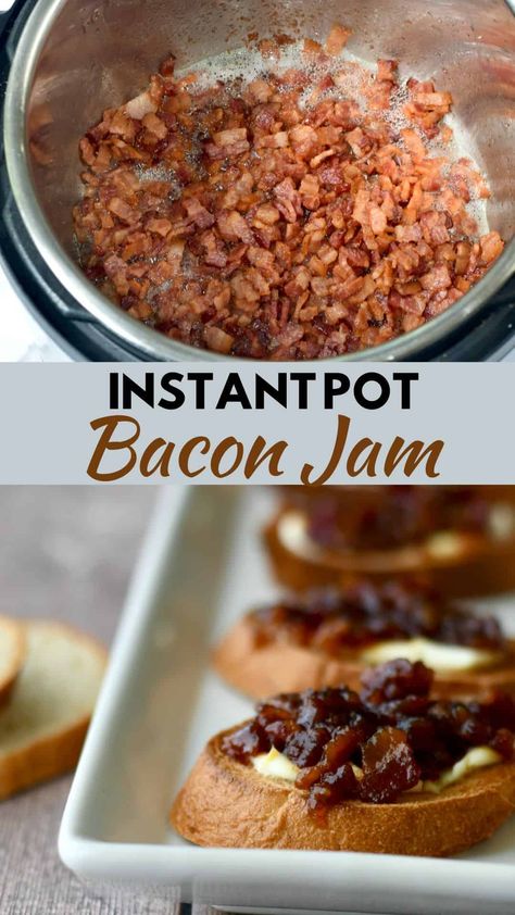 Bacon Instant Pot Recipes, Instant Pot Jam, Canning With Instant Pot, Instapot Jam, Bacon Jam Recipe Easy, Easy Bacon Jam, Instant Pot Canning, Instant Pot Bacon, Bacon Onion Jam