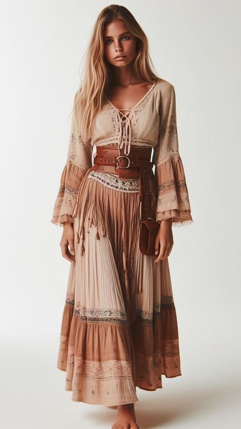 Gypsycore Outfits, Corporate Hippie, Boho Core, Stile Hippie Chic, Tassel Lace, Flower Maxi Dress, Estilo Hippy, Mode Hippie, Formal Occasion Dress