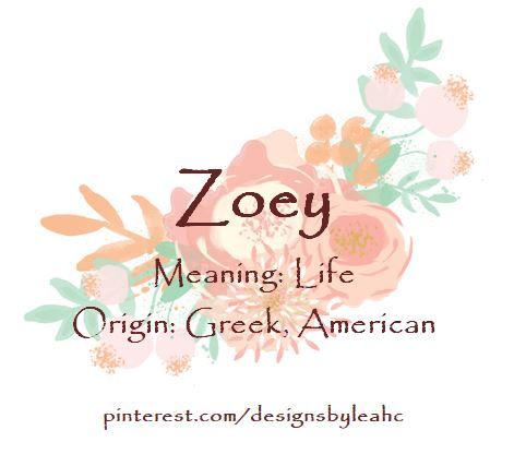 Baby Girl Name: Zoey. | Meaning: Life. | Origin: Greek, American. || www.pinterest.com/designsbyleahc Zoe Name Meaning, Zoey Name Meaning, Zoey Name, Jolene Name Meaning, Athena Name Meaning, Layne Name Meaning, Girls Names Vintage, Baby Girl Born, Baby Born Clothes