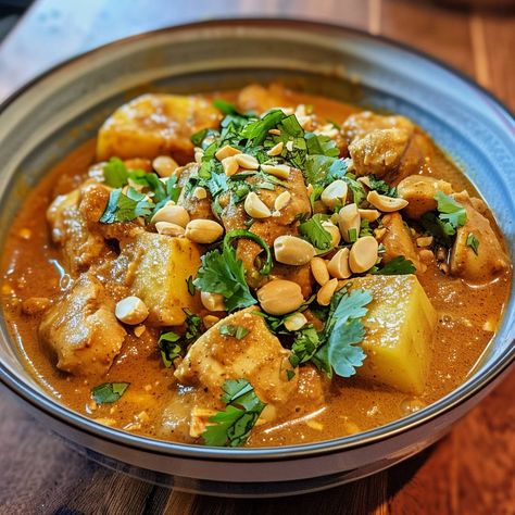 🍛 Dive into the rich flavors of Thailand with our Massaman Curry! 🌏 🍽️ Massaman Curry 🛒 Ingredients: Chicken: 1 lb Potatoes: 2, cubed Onion: 1, sliced Coconut milk: 1 can Massaman curry paste: 2 tbsp Peanuts: 1/4 cup 👩‍🍳 Instructions: Sauté: Fry curry paste until fragrant. Simmer: Add chicken, potatoes, onion, and coconut milk. Cook: Simmer until ingredients are tender. Garnish: Top with peanuts. 🌟 Enjoy a bowl of Massaman Curry and travel to Thailand in every bite! #MassamanMagic #ThaiDe... Massaman Curry Paste, Travel To Thailand, Curry Ingredients, Massaman Curry, Instagram Recipes, Twisted Recipes, Chicken Potatoes, Trending Recipes, Curry Paste