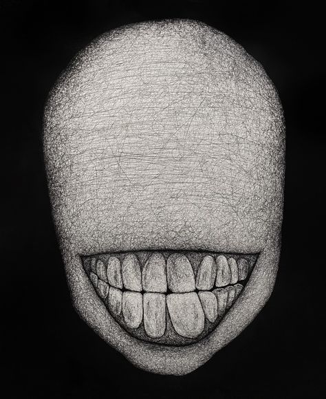 Smile . . . #art #artwork #smile Creepy Smile Drawing, Distortion Art Drawing, Smile Creepy, Smile Horror, Scary Smile, Pencil Art Love, Distortion Art, Editing Material, Negative And Positive