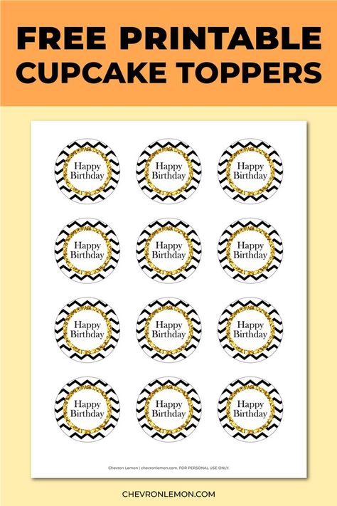 Free printable cupcake toppers Diy 60th Birthday Decorations, 50th Birthday Cupcakes, Cupcake Toppers Template, Happy Birthday Banner Printable, Cupcake Toppers Free, Happy Birthday Cupcake, Printable Cupcake Toppers, Props Free, Diy Birthday Banner