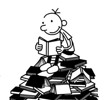 Diary of a Wimpy Kid's Greg Heffley reading on a pile of books. Wimpy Kid Books, Children's Book Characters, Library Posters, Diary Of A Wimpy, Diary Of A Wimpy Kid, Kids Diary, Pile Of Books, Wimpy Kid, Book Icons