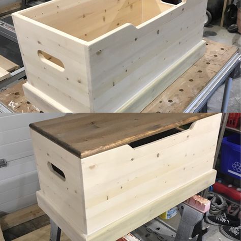 Wooden Toy Boxes Diy, Diy Toy Box Plans, Storage Firewood, Toy Chest Bench, Diy Wood Chest, Toy Box Plans, Wood Toy Box, Wooden Toy Chest, Wood Toy Chest