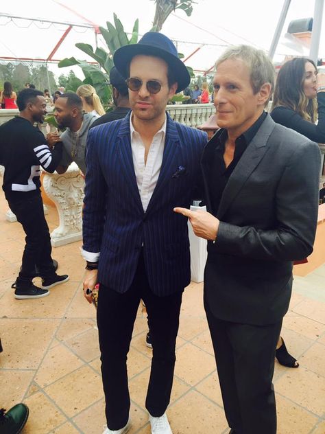 Michael with Mayer Hawthorne, Motown Records, at pre Grammy Brunch Party in CA on 7th February, 2015. Mayer Hawthorne, Motown Records, Michael Bolton, Love My Man, Brunch Party, Documentary Film, American Dream, Beverly Hills, The Man