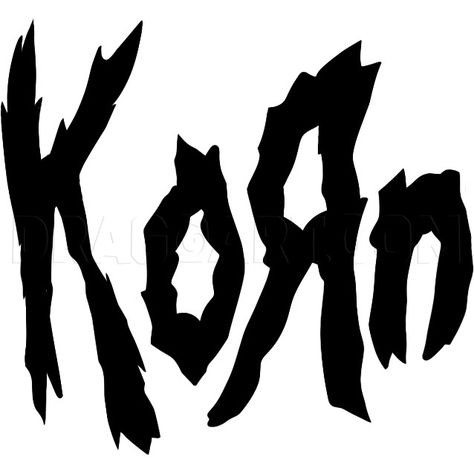 How To Draw Korn, Korn Logo, Step by Step, Drawing Guide, by Dawn | dragoart.com Korn Issues Doll Drawing, Korn Painting, Bleach Shirt Design Grunge, Korn Drawing, Bleached Tshirt Ideas, Deftones Drawing, Korn Tattoo, Logo Step By Step, Korn Logo