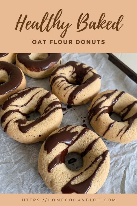 These oat flour donuts are the perfect healthy snack/dessert. They’re super easy to make, and you only need one bowl to make them. What sets these donuts (or doughnuts) apart, is that they’re baked; and not fried. But they taste just as delicious as any other donut. Oat Flour Donut Recipe, Healthy Doughnuts Recipe, Healthy Donut Recipe, Donut Pan Recipe, Healthy Doughnuts, Protein Donuts Recipe, Healthy Donuts Recipe, Baked Donut, Doughnuts Recipe