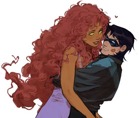 Starfire Comics, Nighwing, Nightwing And Starfire, Teen Titans Fanart, Teen Titan, Dc Comics Artwork, Dc Memes, Teen Titans Go, A Thought