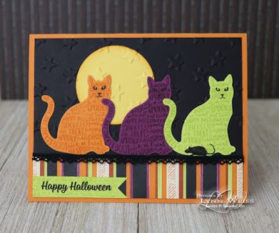 Stampin Up Spooky Cat, Cat Cards Handmade, Halloween Cards Diy, Spooky Cats, Pat Lee, Fall Greeting Cards, Halloween Paper Crafts, Spooky Cat, Spooky Night