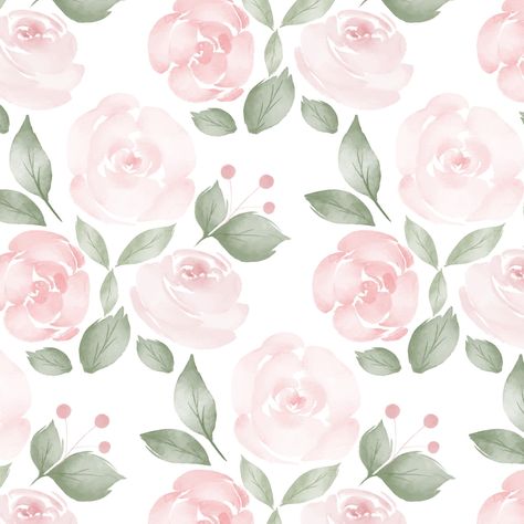 Free Vector | Watercolor floral pattern design Bunny Wall Decor, Pink Floral Background, Floral Watercolor Background, Motif Flower, Floral Print Background, Watercolor Flowers Pattern, Pattern Motif, Flower Graphic Design, Floral Rosa