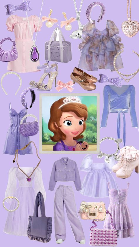 Sofia #disneyfashionseries #sofiathefirst #disneybound #purple #disneyprincess #nostalgia Sofia The First Inspired Outfit, Sofia The First Halloween Costume, Sofia The First Costume Teens, Sofia The First Outfit, Purple Costume Ideas, Sofia The First Costume, Modern Princess Outfits, Princess Disneybound, Sofia Costume