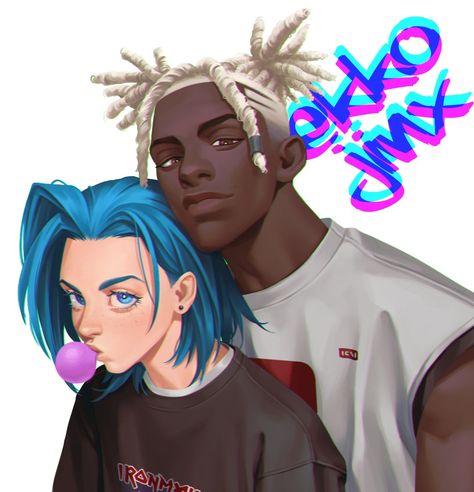 💙ᴍᴜsʜ.💛 on Twitter: "⏱️💣 就...就這樣吧🥹… " Jinx X Ekko, Ekko League Of Legends, Image Couple, Jinx League Of Legends, League Of Legends Characters, Lol League Of Legends, Dessin Adorable, Couple Art, Ship Art