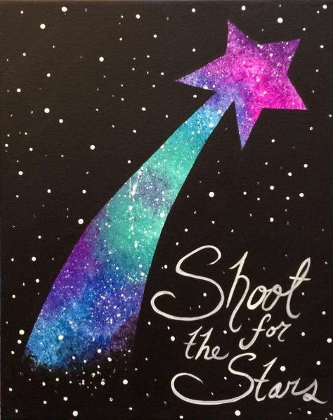 Shoot for the Stars Pinots Palette Paintings, Calculator Design, Palette Painting, Colorful Galaxy, Pinots Palette, Shoot For The Stars, Diy Galaxy, Wolf Silhouette, Painting Summer