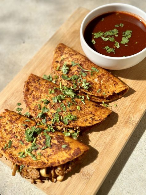 Best Vegan Birria Beef Tacos - Brown Girl Vegan Vegetarian Birria Tacos, Vegan Birria Tacos, Vegan Bean Burger, Spicy Ranch Dressing, Roasted Eggplant Dip, Tofu Noodles, Tofu Sandwich, Vegan Pasta Salad, Spicy Aioli