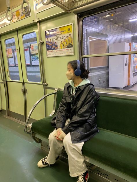 Public Transport Outfit, Person Sitting On Train Reference, Sitting On A Train Reference, Sitting In Train Reference, Sitting On Subway Reference, Person Sitting On Train, Sitting On Subway, Subway Reference, Scenario Photography