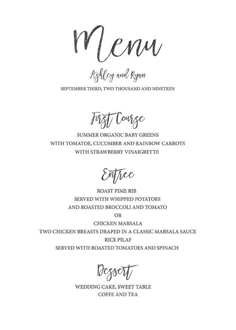 Free printable wedding menu template for the DIY bride. Print out our simple and elegant free printable wedding menu. Free Printable Menu Template, Menu Card Template, Free Printables, Simple Wedding Menu, Wedding Menu Cards, Diy Wedding Programs, Wedding Binder, Free Wedding Templates, Wedding Menu Template Diy Menu Cards, Free Printable Menu Template, Creative Wedding Invitation, Rustic Wedding Menu, Simple Wedding Menu, Free Printable Menu, Free Menu Templates, Free Printable Wedding Invitations, Diy Wedding Menu