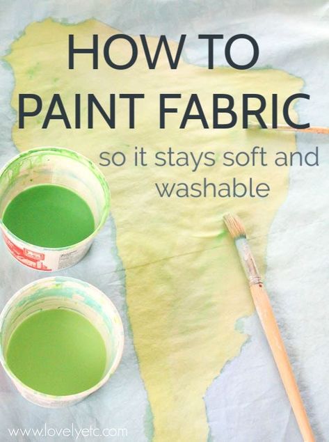 How to paint fabric for inexpensive DIY curtains, pillows, and more. Learn which paints are best and how to paint fabric so it's beautiful and soft. Fabric Paint Curtains, How To Paint Curtains, Stencil For Fabric Painting, Hand Painted Pillows Diy, Painting On A Shirt, Painted Fabric Art, Painting A Shirt, Painting Fabric With Acrylic Paint, How To Print On Fabric