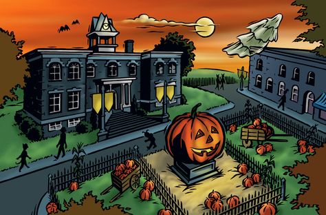 Halloween Town Wallpaper, Halloween Town Movie, Town Wallpaper, Town Drawing, Halloween Desktop Wallpaper, Collection Ideas, About Halloween, Background Drawing, Halloween Wallpaper Iphone