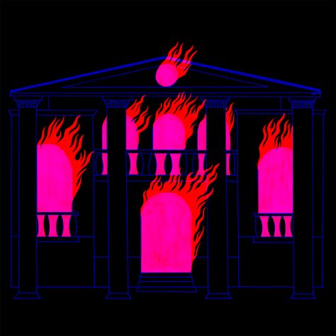 Burning House Illustration, Gif Graphic Design, Burn Illustration, Burning Illustration, Fire Graphic Design, Yoga Graphic Design, Gif Design, Fire Illustration, Yoga Graphic