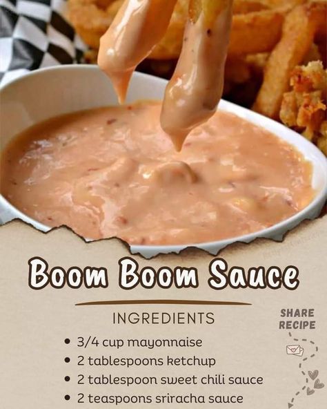 Boom Sauce, Boom Boom Sauce, Food Dips, Homemade Cookbook, Homemade Sauce Recipes, Recipe Step By Step, Condiment Recipes, Tastemade Recipes, Tasty Recipes Videos