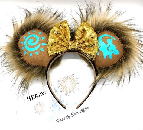 Disney Ears Animal Kingdom, Lion King Mickey Ears, Lion King Ears, Animal Kingdom Ears, Disney Bands, Diy Disney Ears, Disney Costume, Diy Disney, Disney World Shirts