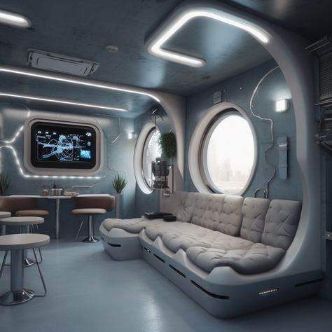 Spaceship Room Design, Futuristic Dorm Room, Futuristic Room Aesthetic, Spaceship Interior Design, Futuristic Room Design, Futuristic Bedroom Design, Futuristic Bedroom Ideas, Spaceship Room, Futuristic Rooms