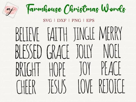 Words For Christmas, Christmas Words, Word File, Christmas Bundle, Word List, Monogram Svg, Svg Designs, Svg Christmas, Christmas Quotes